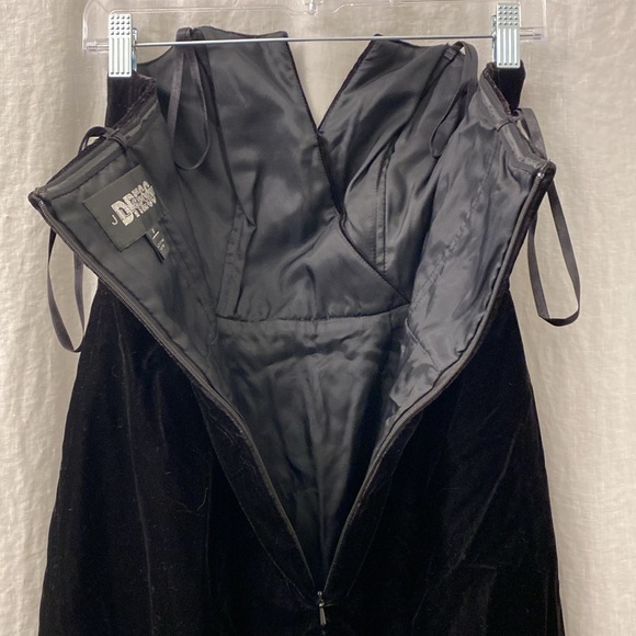 Jill Stuart Strapless Velvet Sequined Bow Black Cocktail Mini Dress Size 6‎ - Picture 6 of 6